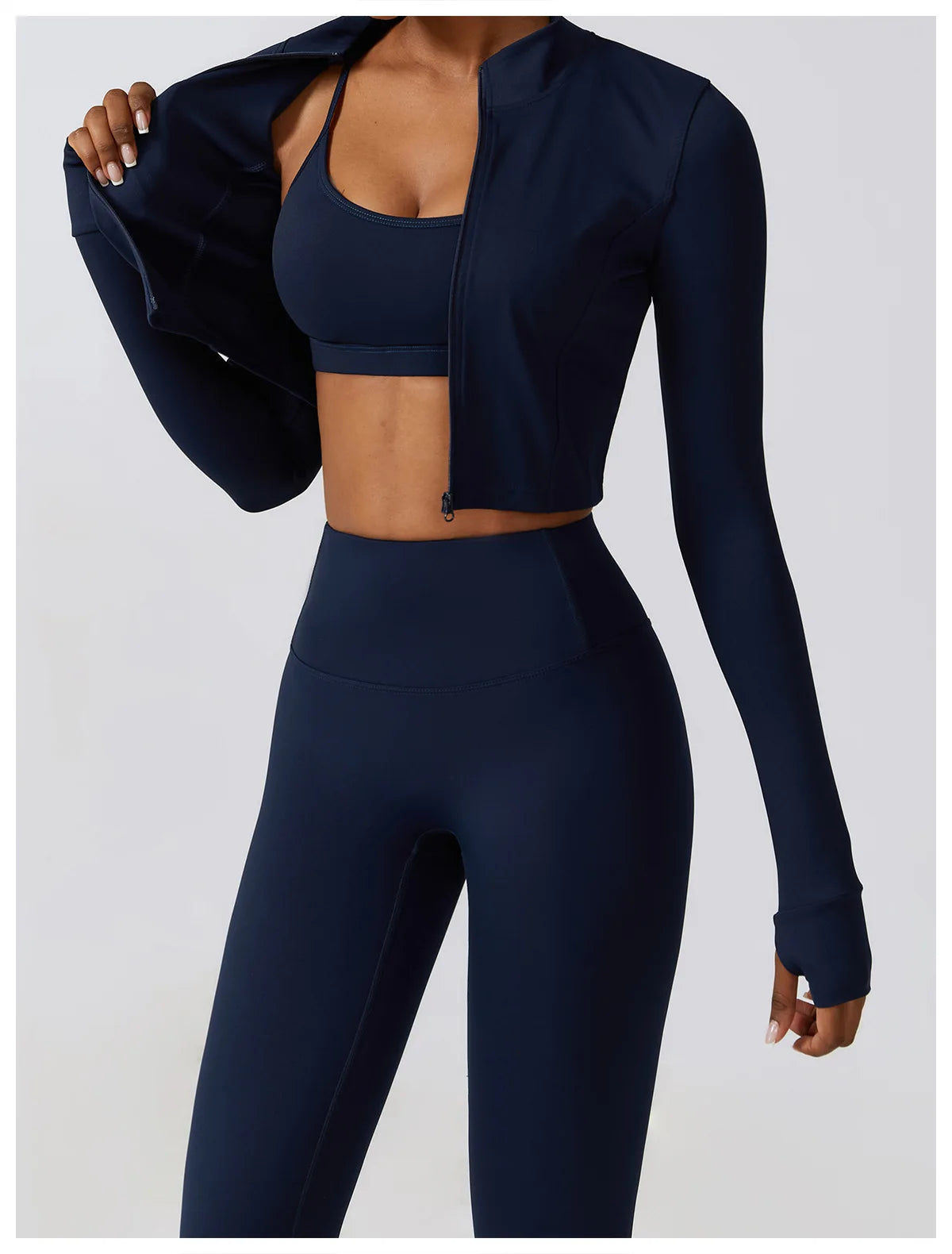 Essence Three Piece Jacket + Bra Leggings Set