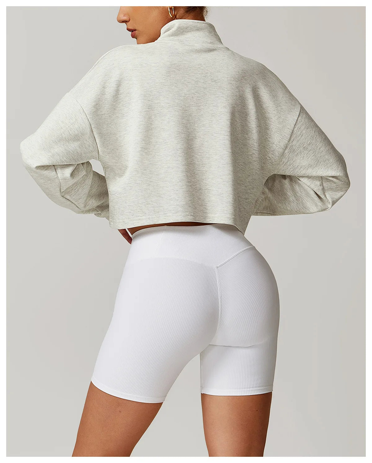 Coze Active Cropped Quarter Zip Sweatshirt