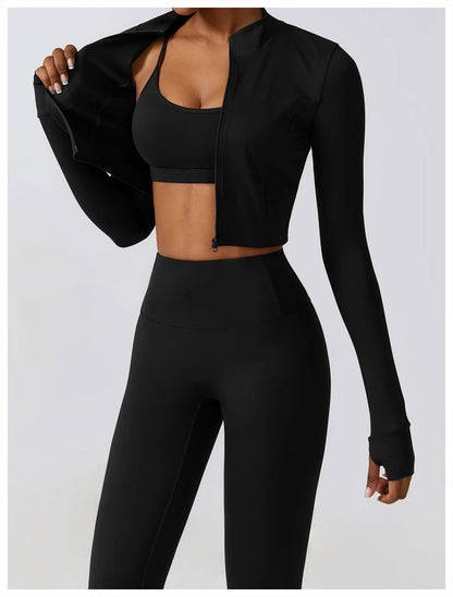 Essence Three Piece Jacket + Bra Leggings Set