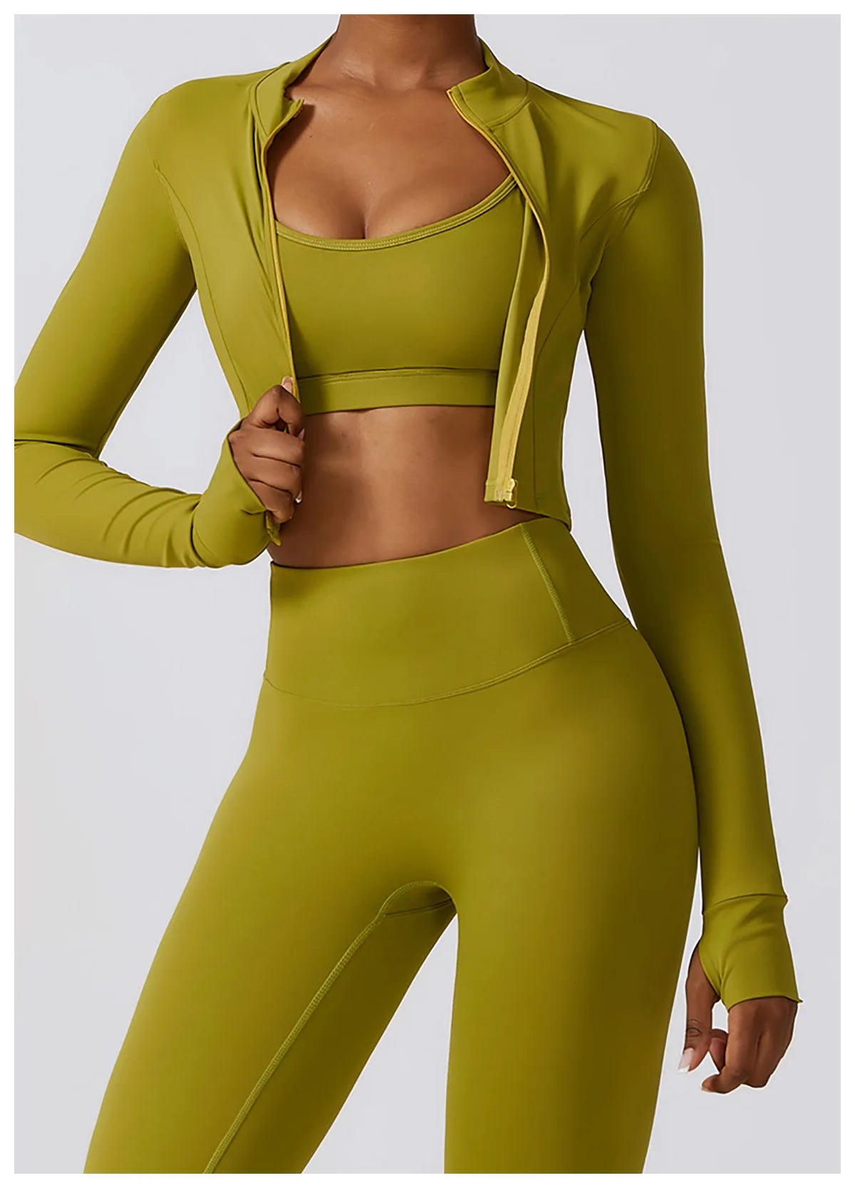 Essence Three Piece Jacket + Bra Leggings Set