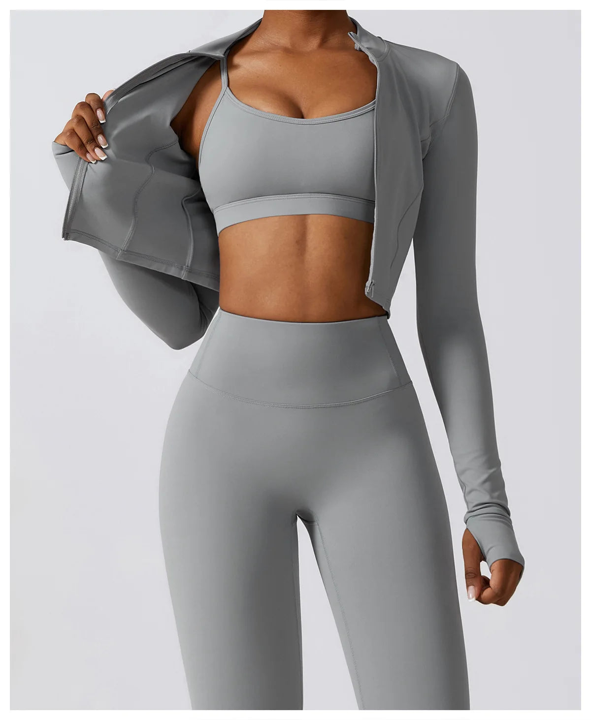 Essence Three Piece Jacket + Bra Leggings Set