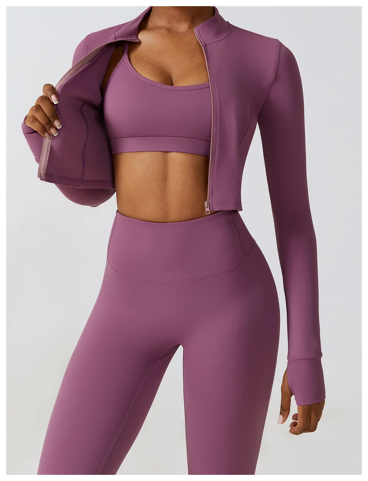 Essence Three Piece Jacket + Bra Leggings Set