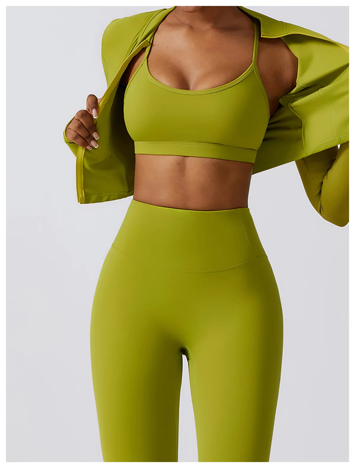 Essence Three Piece Jacket + Bra Leggings Set