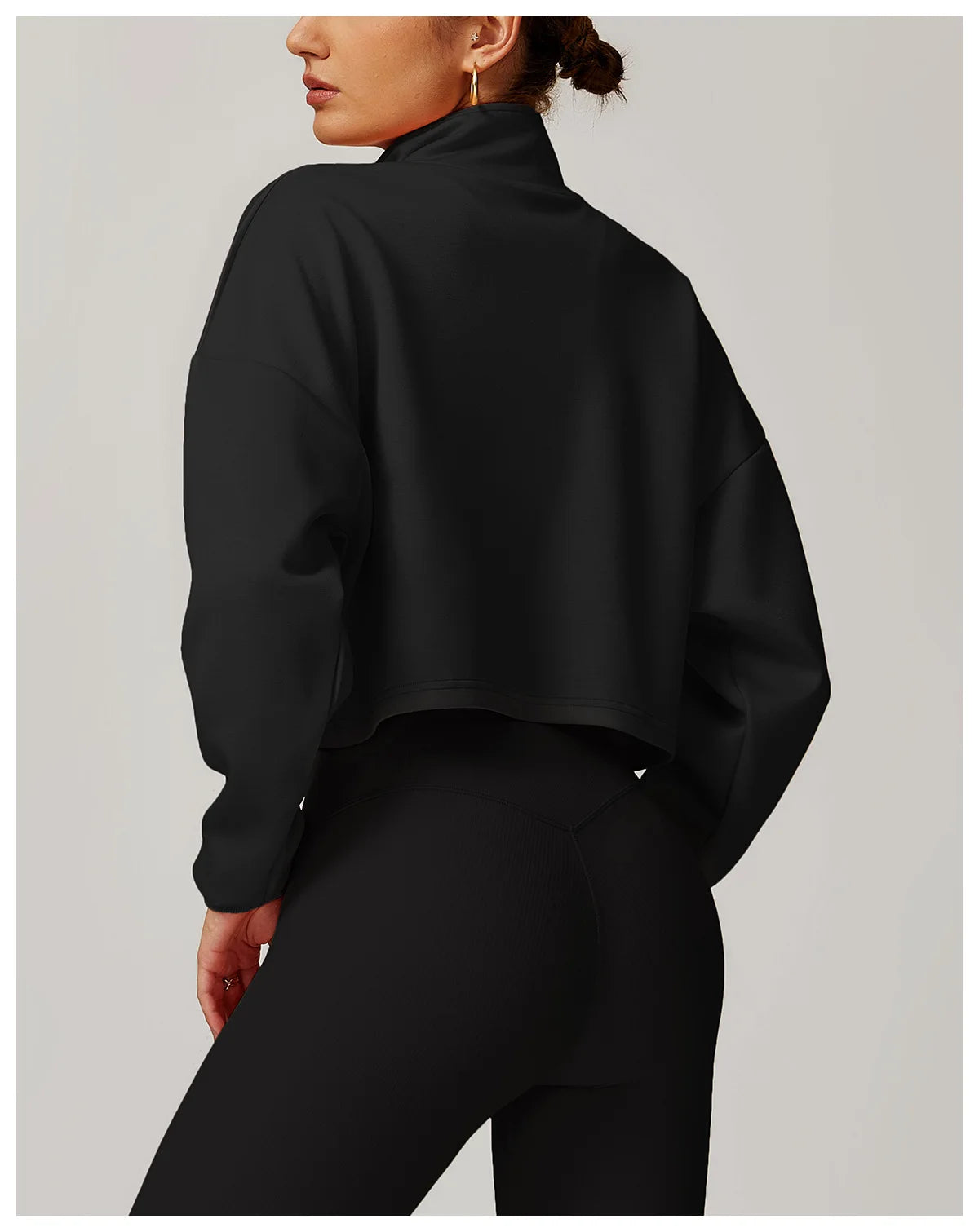 Coze Active Cropped Quarter Zip Sweatshirt