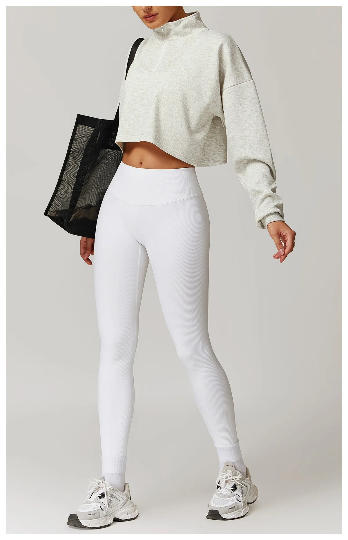 Coze Active Cropped Quarter Zip Sweatshirt