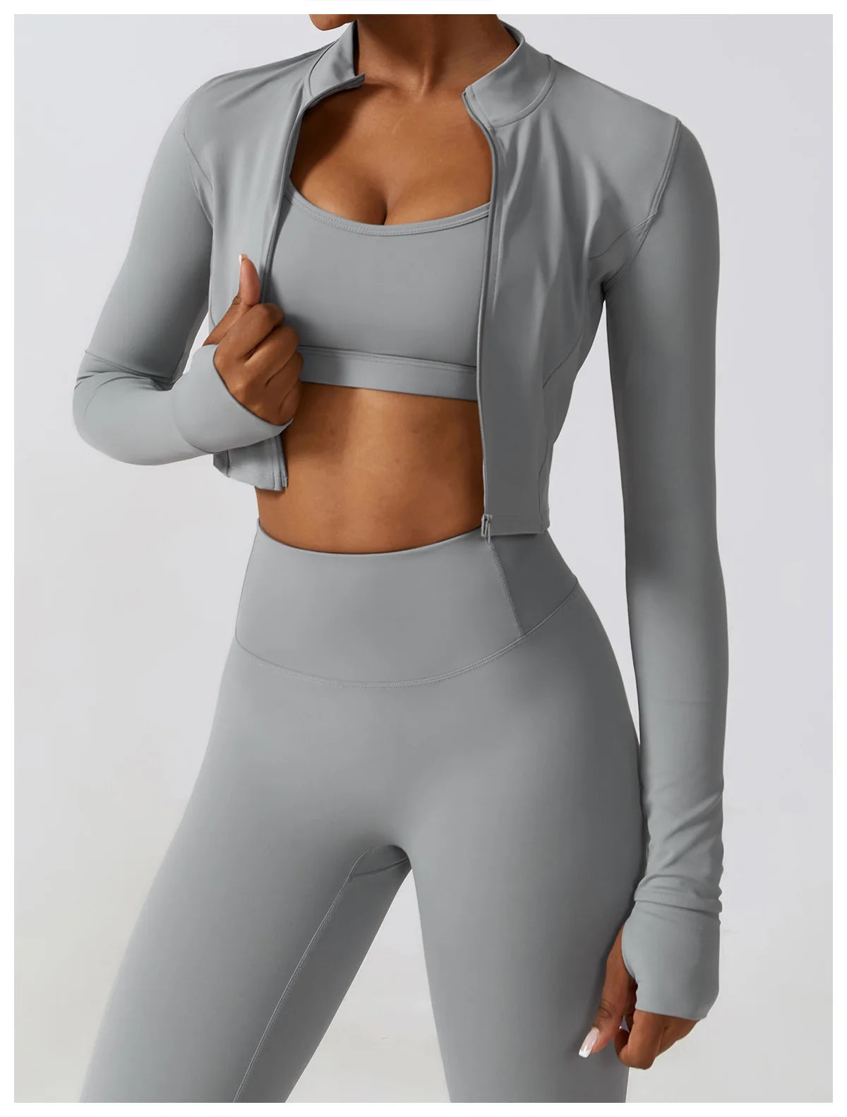 Essence Three Piece Jacket + Bra Leggings Set